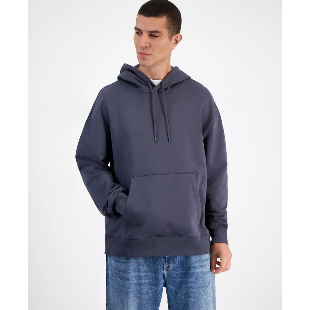 Mode of One Men's Fleece Hoodie Ebony Grey Pullover Sweatshirt XL